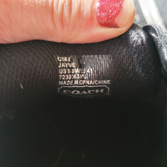 COACH Q582 Jayme Sneakers Shoes Womens Size 9.5M Black Silver Suede. F-119 - Picture 5 of 12